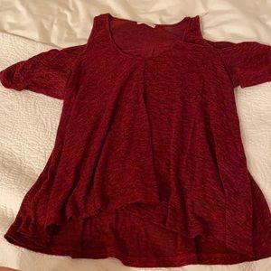 lush red top with cutouts s